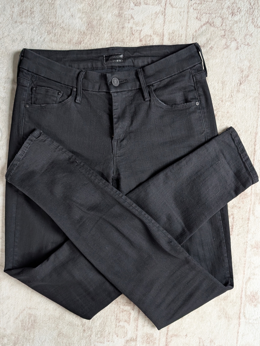 Mother The Looker Black Jeans, Size 26